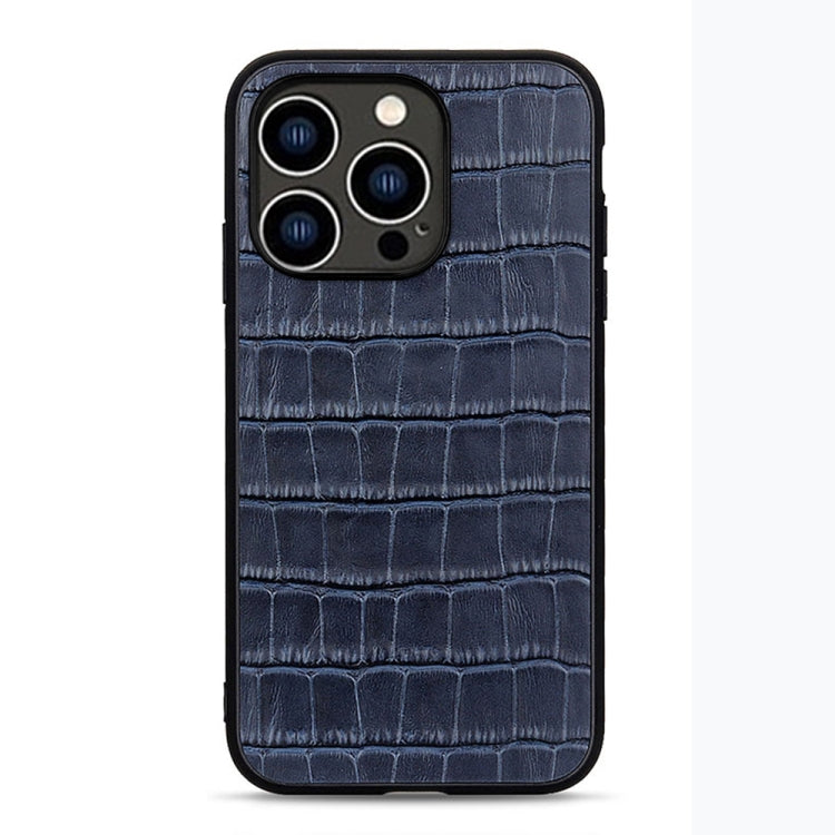 Custodia in vera pelle con trama di coccodrillo per iPhone 14 Pro