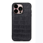 Custodia in vera pelle con trama di coccodrillo per iPhone 14 Pro