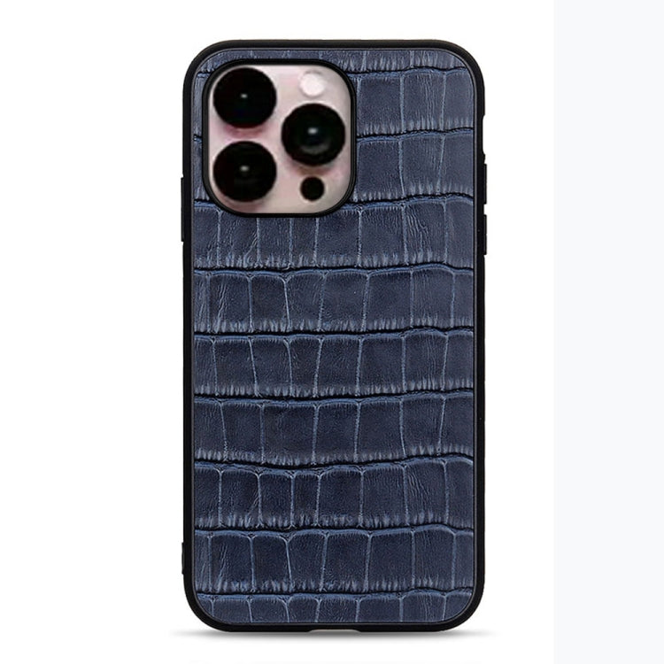 Custodia in vera pelle con trama di coccodrillo per iPhone 14 Pro