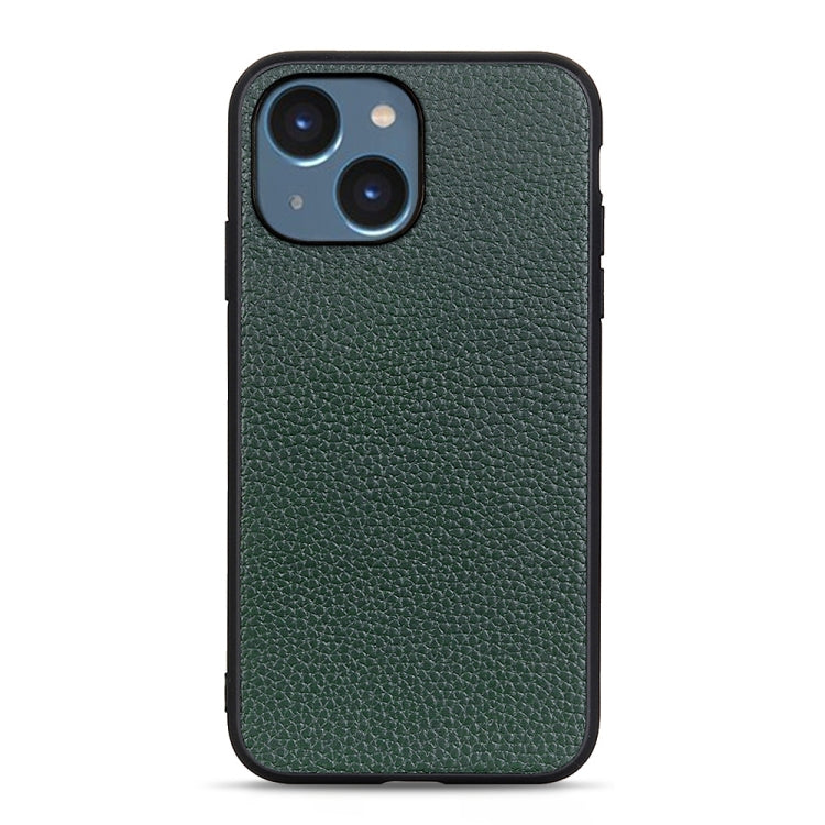 Custodia in vera pelle con texture Litchi per iPhone 14