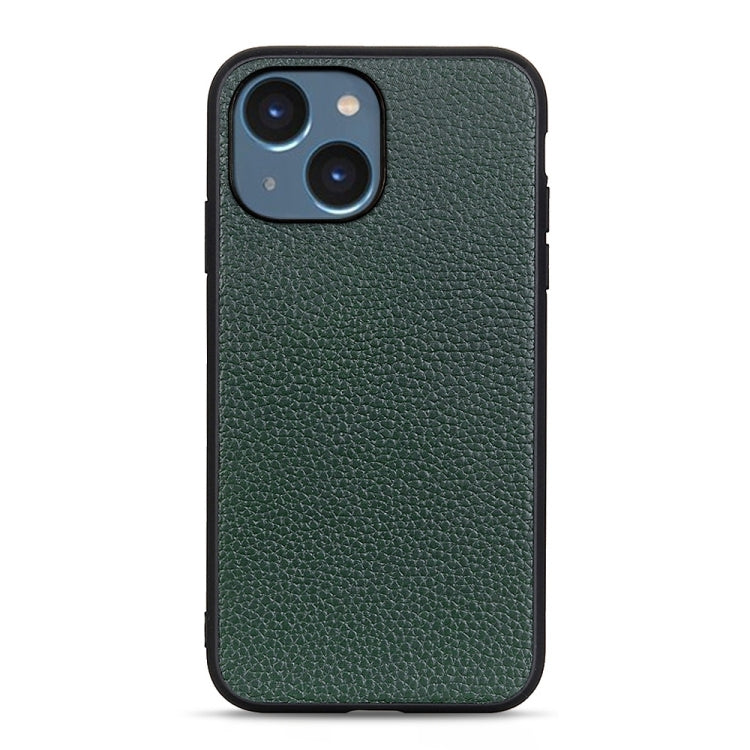 Custodia in vera pelle con texture Litchi per iPhone 14