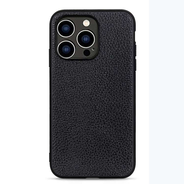 Custodia in vera pelle con texture Litchi per iPhone 14