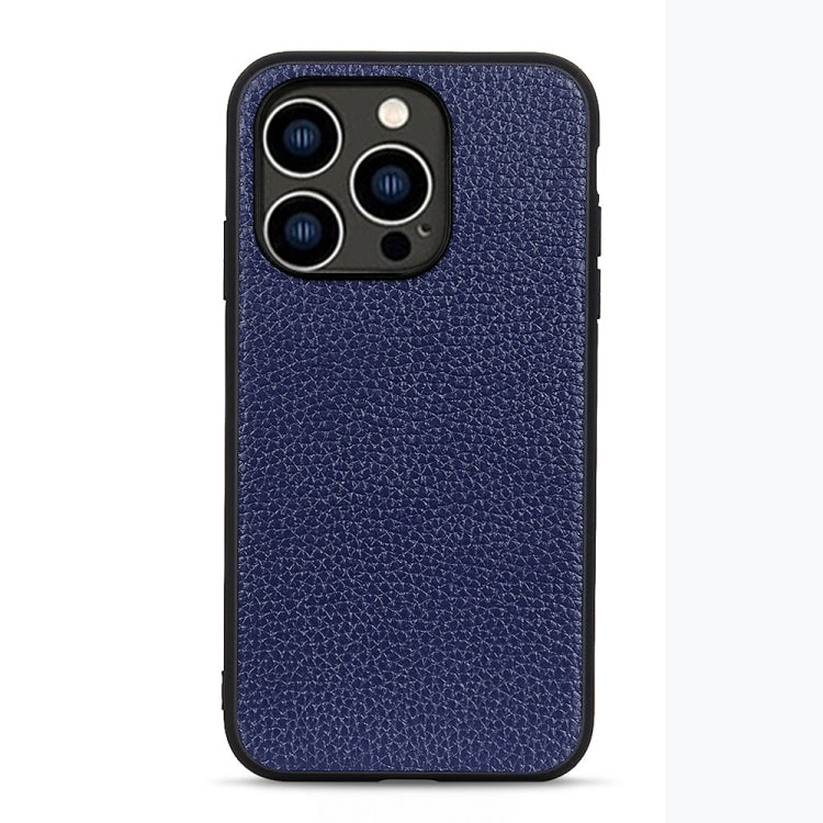 Custodia in vera pelle con texture Litchi per iPhone 14