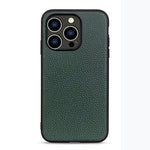 Custodia in vera pelle con texture Litchi per iPhone 14