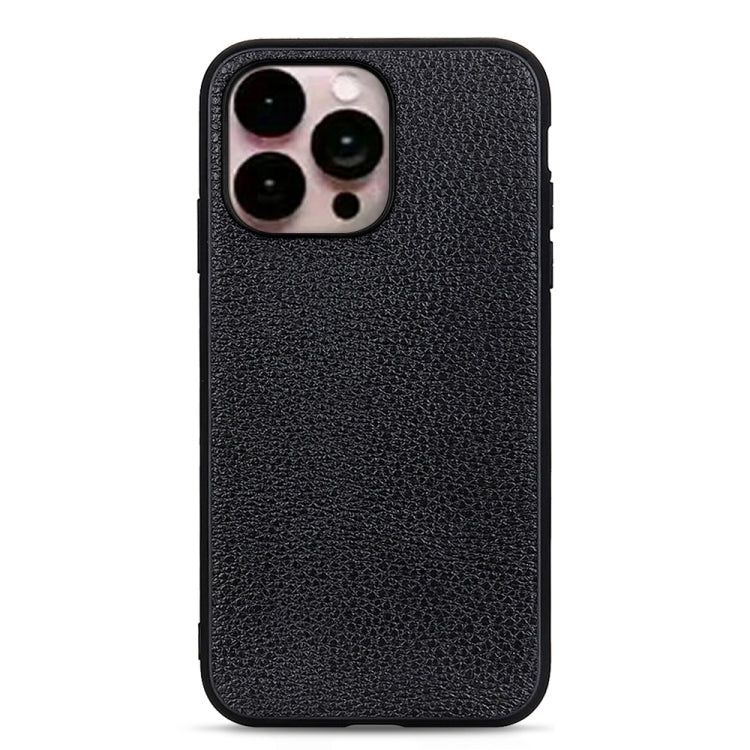 Custodia in vera pelle con texture Litchi per iPhone 14