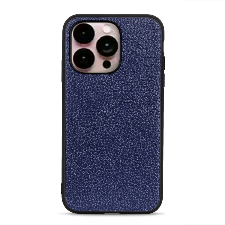 Custodia in vera pelle con texture Litchi per iPhone 14