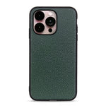 Custodia in vera pelle con texture Litchi per iPhone 14
