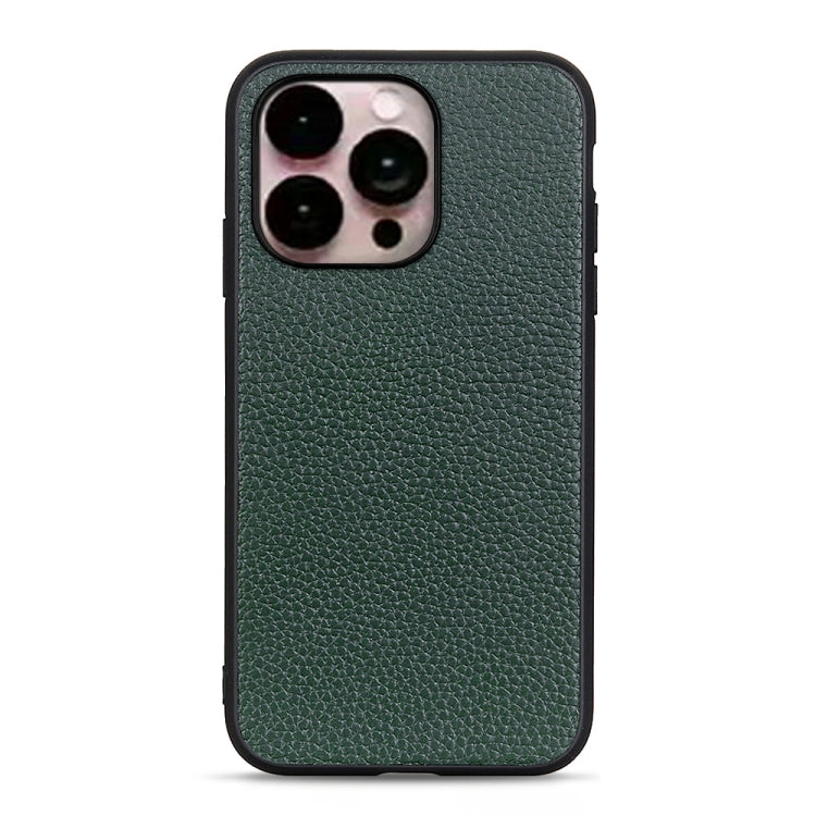 Custodia in vera pelle con texture Litchi per iPhone 14