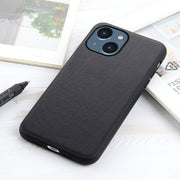 Custodia per telefono in vera pelle con trama in pelle di agnello, For iPhone 14, For iPhone 14 Plus, For iPhone 14 Pro, For iPhone 14 Pro Max