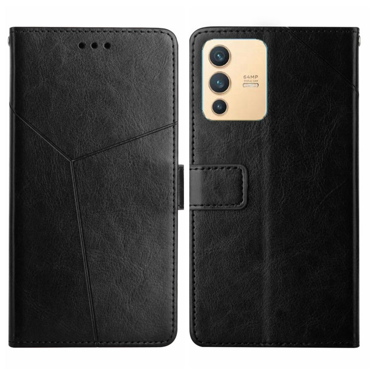 Custodia per telefono in pelle flip orizzontale con cuciture a Y, For vivo V23 5G