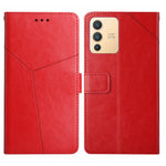 Custodia per telefono in pelle flip orizzontale con cuciture a Y, For vivo V23 5G
