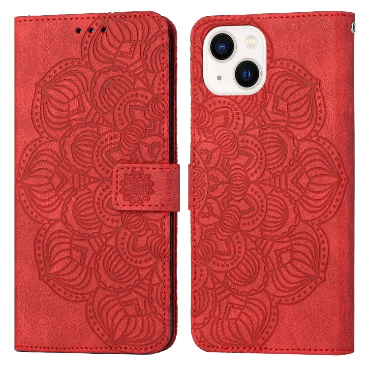 Custodia per cellulare in pelle flip goffrata con mandala, For iPhone 13 mini, For iPhone 13, For iPhone 13 Pro, For iPhone 13 Pro Max