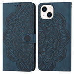 Custodia portafoglio in pelle con mandala per iPhone 13 Pro