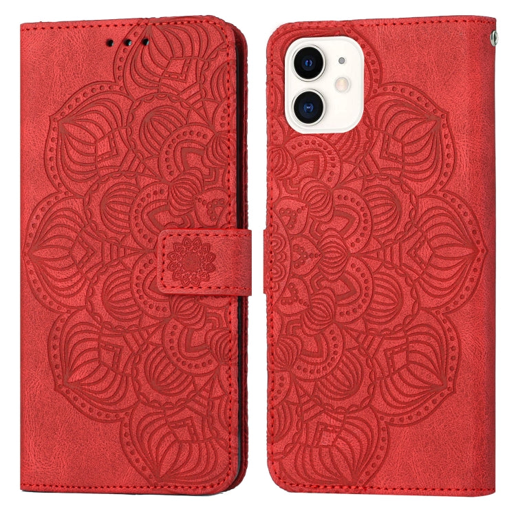 Custodia per cellulare in pelle flip goffrata con mandala, For iPhone 12 mini, For iPhone 12 / 12 Pro, For iPhone 12 Pro Max, For iPhone 11