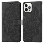 Custodia portafoglio in pelle con mandala per iPhone 12