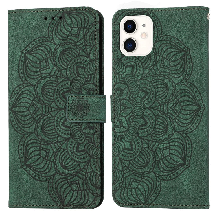 Custodia portafoglio in pelle con mandala per iPhone 12