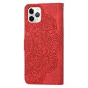 Custodia per cellulare in pelle flip goffrata con mandala, For iPhone 11 Pro, For iPhone 11 Pro Max, For iPhone X / XS, For iPhone XR