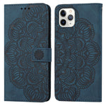Custodia portafoglio in pelle con mandala per iPhone XR