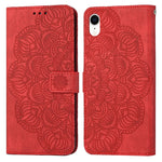 Custodia portafoglio in pelle con mandala per iPhone XR