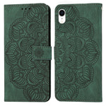 Custodia portafoglio in pelle con mandala per iPhone XR