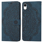 Custodia portafoglio in pelle con mandala per iPhone XR