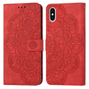 Custodia per cellulare in pelle flip goffrata con mandala, For iPhone XS Max, For iPhone SE 2022 / 2020 / 8 / 7, For iPhone 7 Plus / 8 Plus
