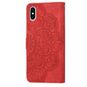 Custodia per cellulare in pelle flip goffrata con mandala, For iPhone XS Max, For iPhone SE 2022 / 2020 / 8 / 7, For iPhone 7 Plus / 8 Plus