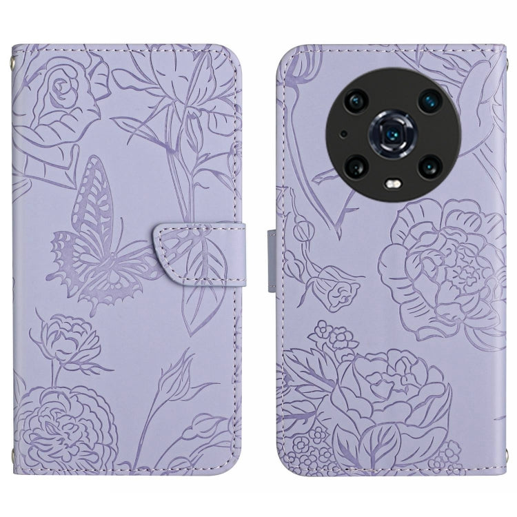 Custodia per cellulare in pelle goffrata con peonia a farfalla, For Honor Magic4, For Honor Magic4 Pro, For Motorola Moto G42, For Motorola Moto G62 5G