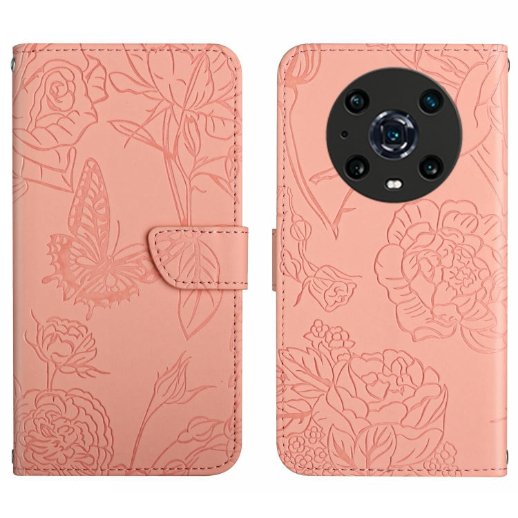 Custodia per cellulare in pelle goffrata con peonia a farfalla, For Honor Magic4, For Honor Magic4 Pro, For Motorola Moto G42, For Motorola Moto G62 5G