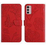 Custodia per cellulare in pelle goffrata con peonia a farfalla, For Honor Magic4, For Honor Magic4 Pro, For Motorola Moto G42, For Motorola Moto G62 5G