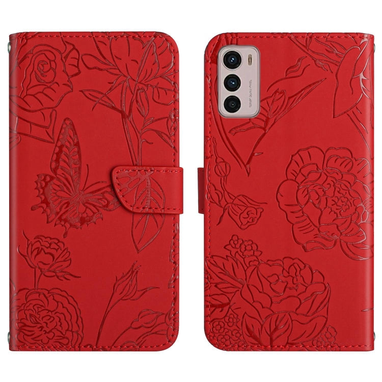 Custodia per cellulare in pelle goffrata con peonia a farfalla, For Honor Magic4, For Honor Magic4 Pro, For Motorola Moto G42, For Motorola Moto G62 5G