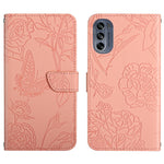 Custodia per cellulare in pelle goffrata con peonia a farfalla, For Honor Magic4, For Honor Magic4 Pro, For Motorola Moto G42, For Motorola Moto G62 5G