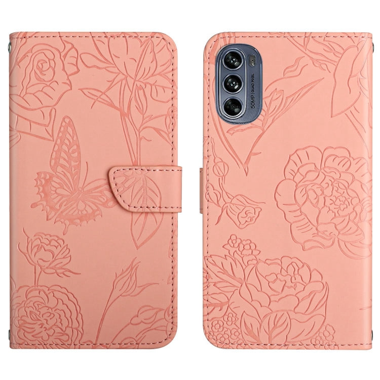 Custodia per cellulare in pelle goffrata con peonia a farfalla, For Honor Magic4, For Honor Magic4 Pro, For Motorola Moto G42, For Motorola Moto G62 5G