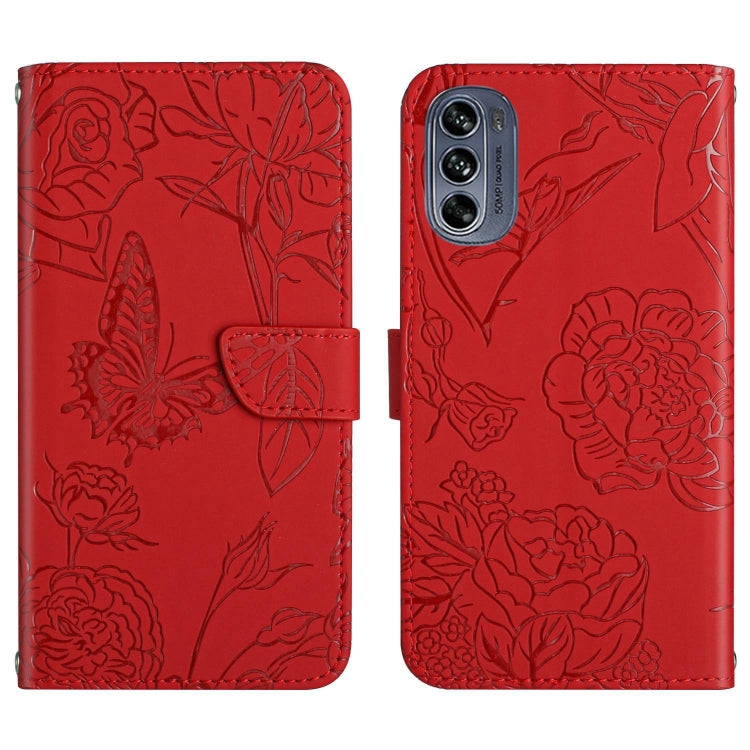 Custodia per cellulare in pelle goffrata con peonia a farfalla, For Honor Magic4, For Honor Magic4 Pro, For Motorola Moto G42, For Motorola Moto G62 5G