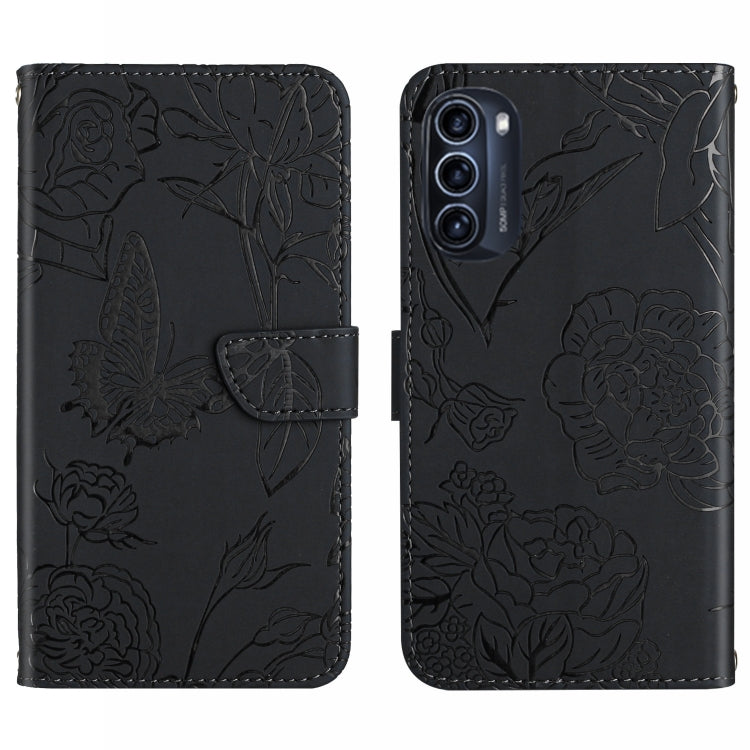 Custodia per cellulare in pelle goffrata con peonia a farfalla, For Motorola Moto G52J 5G, For Motorola Moto G71S, For OPPO Realme Narzo 50 4G, For OPPO Reno7 4G