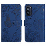 Custodia per cellulare in pelle goffrata con peonia a farfalla, For Motorola Moto G52J 5G, For Motorola Moto G71S, For OPPO Realme Narzo 50 4G, For OPPO Reno7 4G