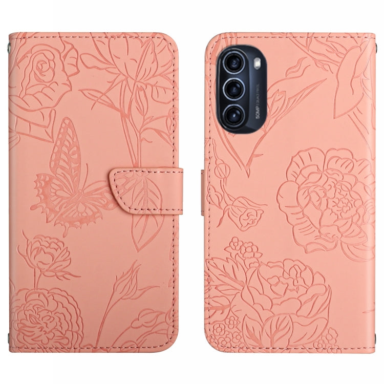 Custodia per cellulare in pelle goffrata con peonia a farfalla, For Motorola Moto G52J 5G, For Motorola Moto G71S, For OPPO Realme Narzo 50 4G, For OPPO Reno7 4G