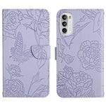 Custodia per cellulare in pelle goffrata con peonia a farfalla, For Motorola Moto G52J 5G, For Motorola Moto G71S, For OPPO Realme Narzo 50 4G, For OPPO Reno7 4G