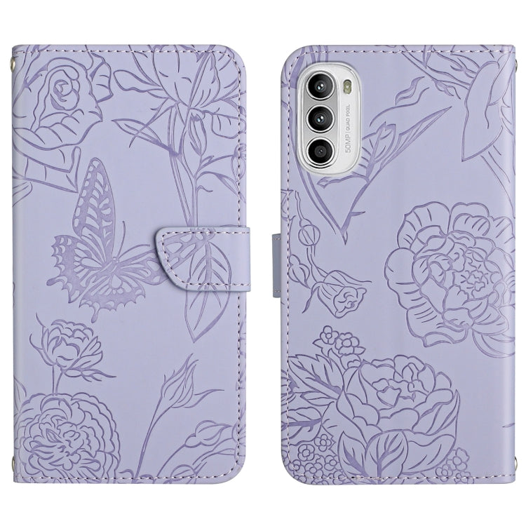Custodia per cellulare in pelle goffrata con peonia a farfalla, For Motorola Moto G52J 5G, For Motorola Moto G71S, For OPPO Realme Narzo 50 4G, For OPPO Reno7 4G
