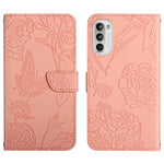 Custodia per cellulare in pelle goffrata con peonia a farfalla, For Motorola Moto G52J 5G, For Motorola Moto G71S, For OPPO Realme Narzo 50 4G, For OPPO Reno7 4G