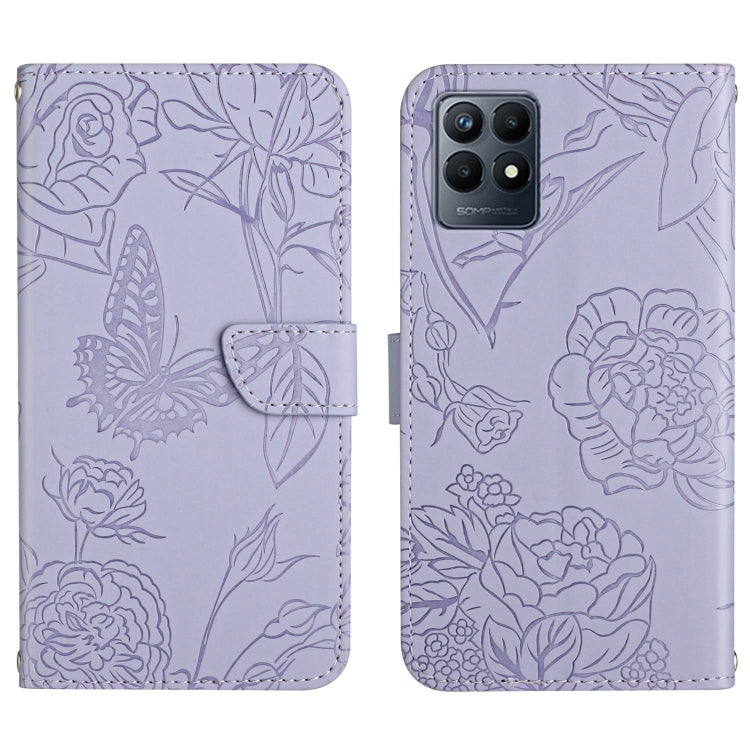 Custodia per cellulare in pelle goffrata con peonia a farfalla, For Motorola Moto G52J 5G, For Motorola Moto G71S, For OPPO Realme Narzo 50 4G, For OPPO Reno7 4G
