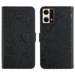 Custodia per cellulare in pelle goffrata con peonia a farfalla, For Motorola Moto G52J 5G, For Motorola Moto G71S, For OPPO Realme Narzo 50 4G, For OPPO Reno7 4G