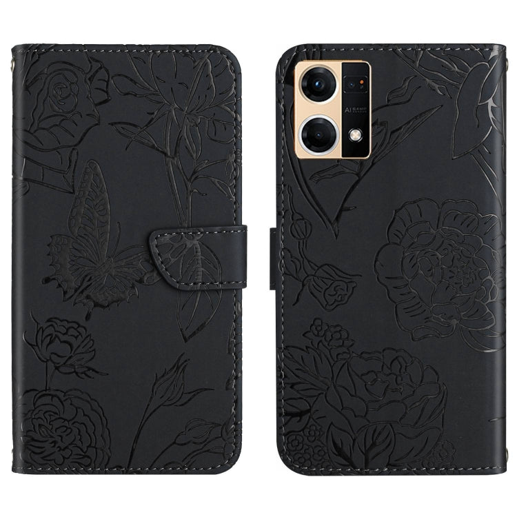 Custodia per cellulare in pelle goffrata con peonia a farfalla, For Motorola Moto G52J 5G, For Motorola Moto G71S, For OPPO Realme Narzo 50 4G, For OPPO Reno7 4G