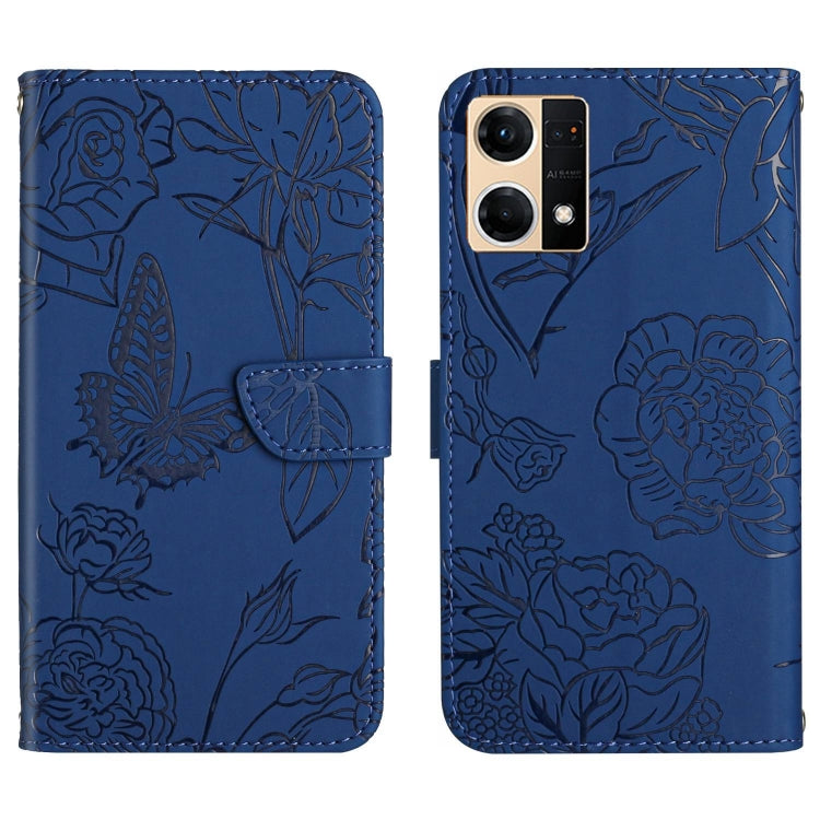 Custodia per cellulare in pelle goffrata con peonia a farfalla, For Motorola Moto G52J 5G, For Motorola Moto G71S, For OPPO Realme Narzo 50 4G, For OPPO Reno7 4G
