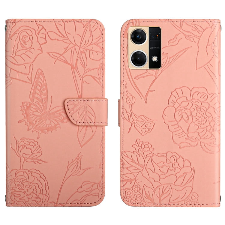 Custodia per cellulare in pelle goffrata con peonia a farfalla, For Motorola Moto G52J 5G, For Motorola Moto G71S, For OPPO Realme Narzo 50 4G, For OPPO Reno7 4G