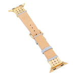 Cinturino in pelle con diamanti perlati per la serie Apple Watch, 7 41mm / 6&SE&5&4 40mm / 3&2&1 38mm, 7 45mm / 6&SE&5&4 44mm / 3&2&1 42mm
