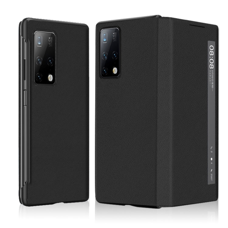 Custodia per telefono a conchiglia orizzontale in pelle con ID display chiamata Smart Touch, For Huawei Mate X2