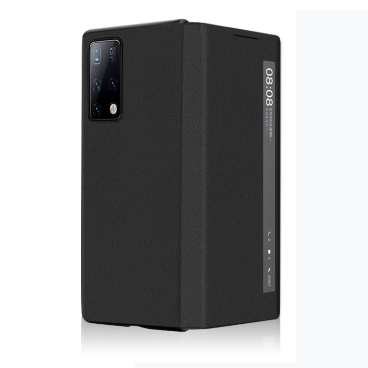 Custodia per telefono a conchiglia orizzontale in pelle con ID display chiamata Smart Touch, For Huawei Mate X2