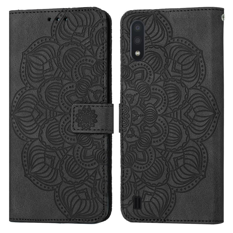 Custodia per cellulare in pelle flip goffrata con mandala, For Samsung Galaxy A01, For Samsung Galaxy A02s 164mm, For Samsung Galaxy A02s 166mm, For Samsung Galaxy A03s 164mm