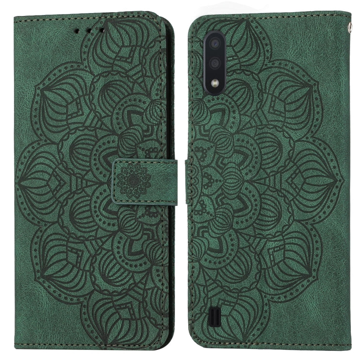 Custodia per cellulare in pelle flip goffrata con mandala, For Samsung Galaxy A01, For Samsung Galaxy A02s 164mm, For Samsung Galaxy A02s 166mm, For Samsung Galaxy A03s 164mm